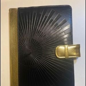 Luxury Passport folio case black and gold vinyl